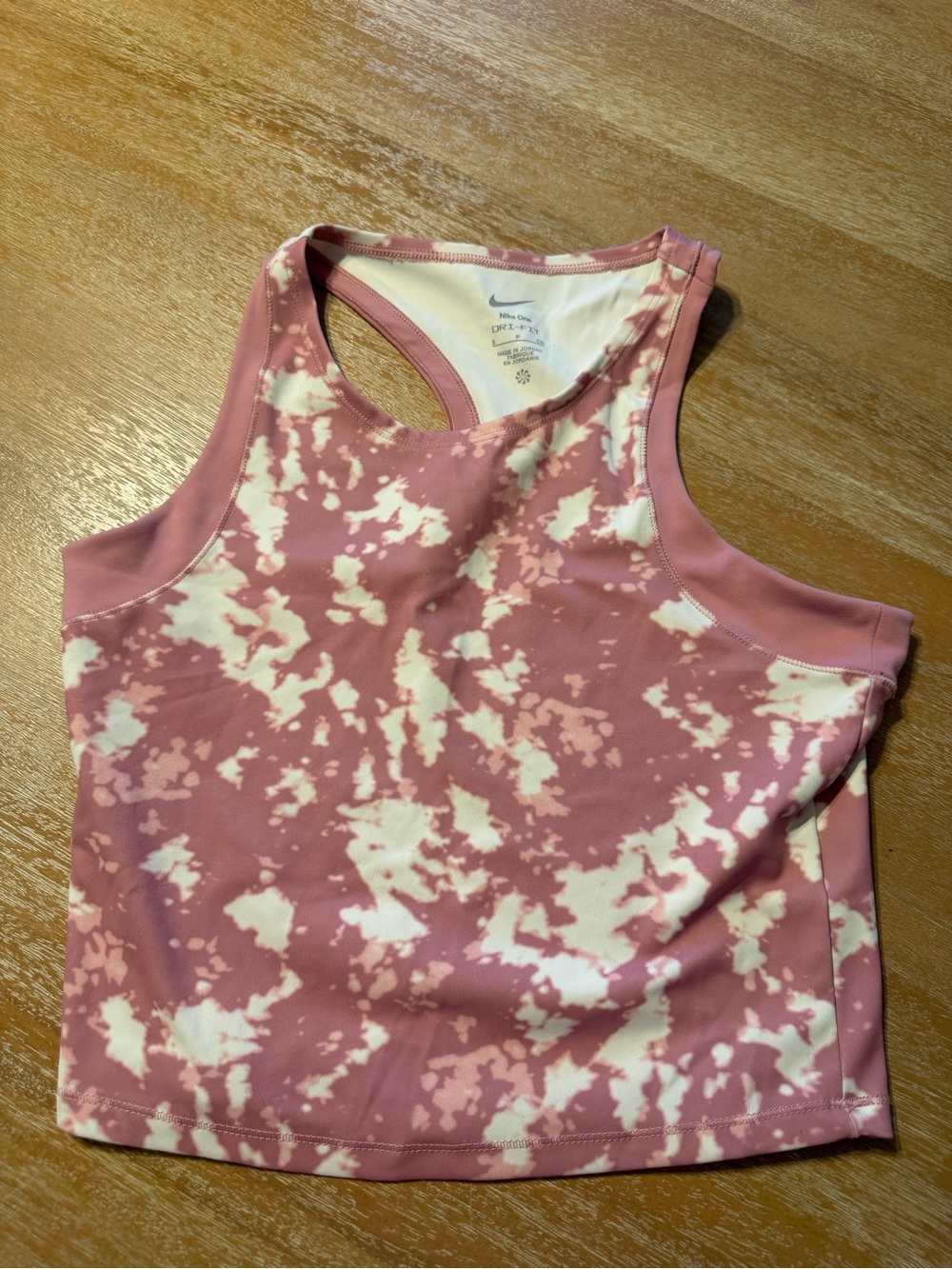 Nike Pink and Cream Tie-Dye Racerback Tank